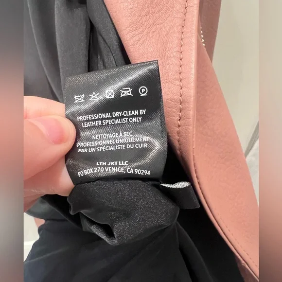 LTH JKT KAS Modern Biker Jacket Medium in Dusty Rose